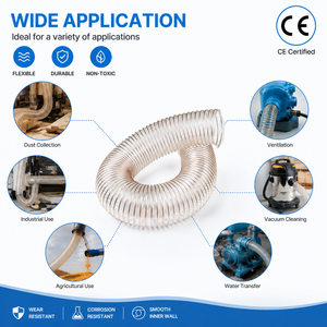 Tubo <span class=keywords><strong>Flessibile</strong></span> Trasparente in PU Resistente alle Alte e Basse Temperature con Parete Interna Liscia Adatto <span class=keywords><strong>per</strong></span> il Trasporto di Polvere di Cereali - Product Image 4