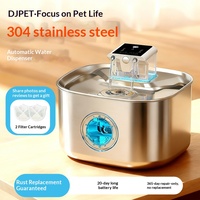 Fontaine à eau automatique luxueuse en acier inoxydable pour chats et chiens, avec capteur de mouvement, rechargeable par USB, batterie 5000 mAh, capacité 3,2 L