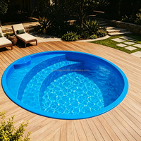 Pabrik Menjual Bak Mandi Pijat Modular FRP Bundar untuk Kolam Renang Dalam Ruangan, Cocok untuk Set Kolam Renang di Atas Tanah di Rumah