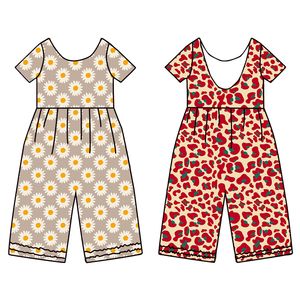 FM 3-7Day OEM/ODM Venta al por mayor Pelele burbuja para bebé niña, de manga larga, con estampado de conejo de Pascua y leopardo, con broche de botón en la entrepierna y espalda con diseño de cuchara, Primavera - Product Image 2