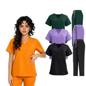 Fashionable White Knitted Breathable Hospital Nurse <b>Set</b> Scrubs Uniforms <b>Sets</b> Men - Product Image 1