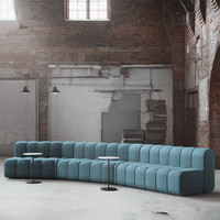 F061 Konvertierbares Chesterfield Stoff-Kurvensofa - Umweltfreundliches, Widerstandsfähiges Modernes Design für Hotels, Schulen, Werkstätten, Villen