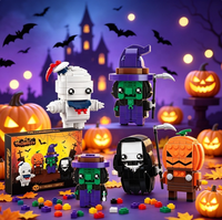Figurines miniatures d'Halloween en blocs de construction : Fantôme, Grimaceur, Citrouille, Sorcière, Momie – Jouets en briques DIY compatibles, idéaux pour la décoration de fête et les cadeaux pour enfants