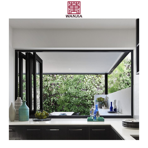 WANJIA Servicio comercial Ventanas plegables Doble acristalamiento Acordeón Bi Ventana plegable - Product Image 1