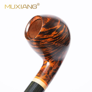 MUXIANG Tobacco Pipe Bent Type Solid Wood Smoking Accessory For Men Gift - Product Image 3