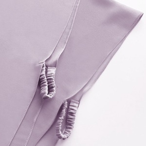 Nouveau foulard pratique pour <span class=keywords><strong>femme</strong></span> en mousseline de soie perlée, couleur unie, avec bande élastique réglable TJ328 - Product Image 4