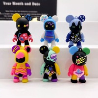 Porte-clés Pendentif Ours Violent de Dessin Animé, Jouet Ours Mignon pour Voiture, Sac Créatif Féminin, Téléphone Portable, Couple, PVC Étanche