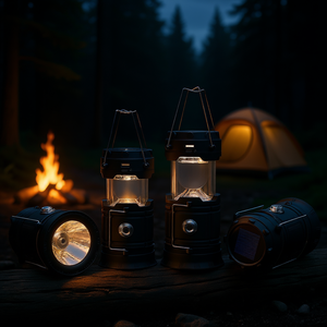 Linterna LED Portátil para Camping, Recargable, con Banco de Baterías, Iluminación para Exteriores, Juego de 4 Piezas - Product Image 2
