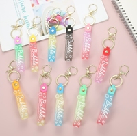 Porte-clés en caoutchouc souple PVC, Porte-clés en silicone, Lanière changeante de couleur, Bouteille de sable mouvant, Petit cadeau pendentif