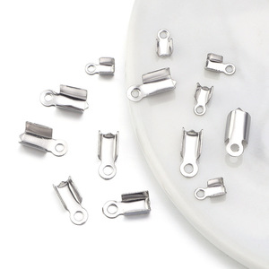 Clips lisses rectangulaires en acier inoxydable pour la fabrication de colliers, accessoires de bijouterie - Product Image 1