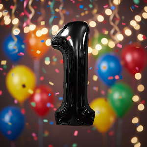 Globo de Número Negro Metálico de 100 cm para Fiestas, Decoraciones de Cumpleaños - Product Image 2