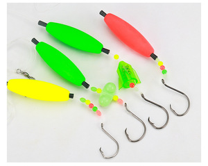 Ensemble de pêche à la traîne pour poisson-chat pré-monté avec flotteur coulissant en mousse EVA, perles de ligne, hameçon circulaire décalé et flotteur vertical pour la pêche en bateau en mer - Product Image 6