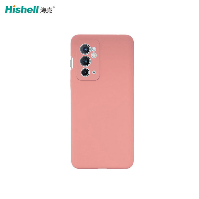 Shockproof Hard PC Liquid Silicone Camera Protective Phone Case for OnePlus 9RT Rose Pink