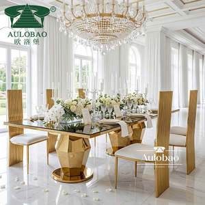 Stainless Steel Modern Rectangular Wedding Sweetheart Dining <b>Table</b> for Hotel & Outdoor Use - Product Image 3