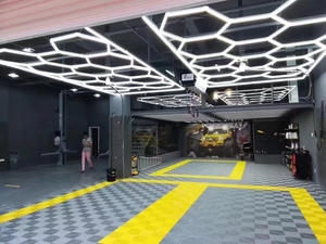 Hình lục giác chi tiết hội thảo trần đèn LED cho cửa hàng xe hơi và nhà để xe tổ ong Đèn lục giác LED ánh sáng - Product Image 2