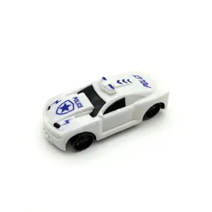 Cartoon Plastic Police Car Toy With Sliding Wheel For Surprise Capsule Other Toy Vehicles