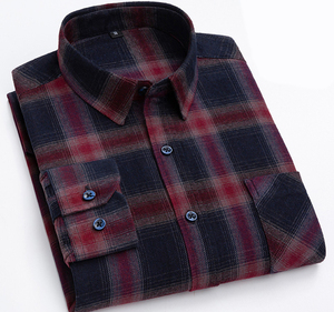 Camicie OEM/ODM Chemise Homme Classe da uomo camicia a quadri a manica lunga elegante flanella - Product Image 1