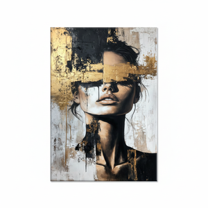 Modern Portrait Canvas Print: Elegant Golden Woman Artwork,<b>WRAPPED</b> CANVAS - Product Image 2