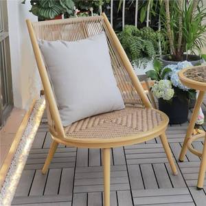 Fauteuil inclinable simple pour <span class=keywords><strong>balcon</strong></span>, confortable <span class=keywords><strong>chaise</strong></span> longue en rotin, ensemble <span class=keywords><strong>table</strong></span> et chaises en rotin, service à thé de loisirs pour l'extérieur - Product Image 4