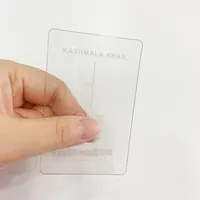 Benutzer definierte wasserdichte PVC glänzende Visitenkarte transparent mit Logo