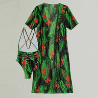 New Arrival Print Sexy High Cut Deep V Open Back Schwimmen Vertuschen Frauen Zweiteiliger Badeanzug