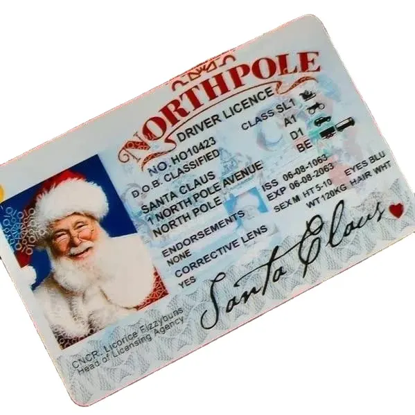 Thẻ Santa Claus giấy phép bay giấy phép lái xe đêm giáng sinh quà tặng giáng sinh cho trẻ em trẻ em trang trí Giáng sinh 2023