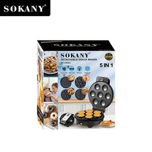 เครื่องทำวาฟเฟิล 5 in 1 รุ่น SK08093 - เครื่องทำขนมเบลเยียมขนาดเล็ก ทำแซนวิช โดนัท พิซซ่า เค้ก ใช้ไฟฟ้า แผ่นเคลือบกันติด ถอดออกได้ - Product Image 6