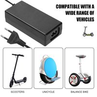 Chargeurs pour trottinette électrique, chargeur de hoverboard, câble de charge pour vélo électrique, chargeur de batterie 42 V pour vélo électrique 2A avec 3 broches