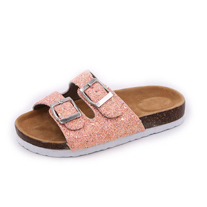 Chaussures en liège à paillettes brillantes pour femmes à la mode <span class=keywords><strong>sandale</strong></span> antidérapante diapositives plage printemps saison diverses Options EVA PU daim <span class=keywords><strong>bois</strong></span> - Product Image 1