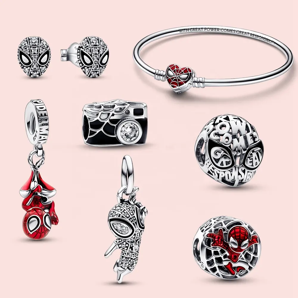New wholesale sterling silver S925 Spider man charm