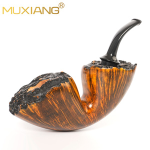 MUXIANG Bent Wood Smoking Pipe Photinia Material With 3Mm Filter Men's Retro Style - Product Image 1