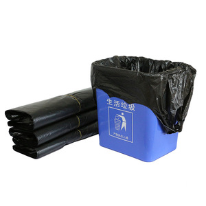 Sacs poubelle en plastique noir de grande taille XL, épaissis avec poignées, pour usage au bureau - Product Image 4