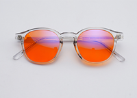 Lunettes de protection contre les radiations informatiques transparentes TR90 à monture ronde, verres PC anti-lumière bleue clairs et jaunes/orange