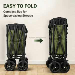 <span class=keywords><strong>Chariot</strong></span> pliable en fer OEM <span class=keywords><strong>de</strong></span> marque, directement d'usine, blanc et vert foncé, avec panneau latéral abaissable, étanche, portable, pour camping en extérieur - Product Image 3