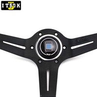 Volant en aluminium 14 pouces, 350mm, universel, JDM, voiture de course, dérive en maïs profond, Logo