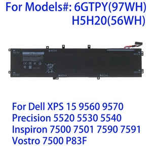 Batterie d'ordinateur portable de qualité 6GTPY <span class=keywords><strong>H5H20</strong></span> pour DELL XPS 15 9560 9570 Precision 5520 5530 5540 11.4V 97WH - Product Image 2