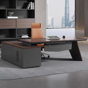 Meja kantor Modern eksekutif bos dengan kombinasi kabinet-furnitur komersial tahan lama - Product Image 2