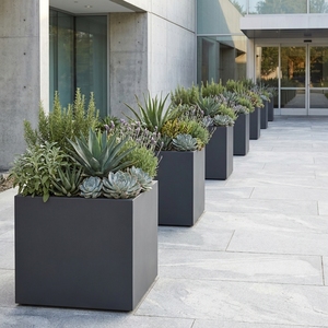 <span class=keywords><strong>Jardinière</strong></span> carrée en acier noir de 26 pouces, style américain, écologique, vente en gros pour les projets de jardinage et d'aménagement paysager - Product Image 5