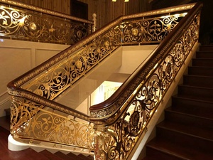 Cao cấp châu âu Thiết kế Brass cầu thang lan can đa năng trang trí lan can cho ban công boong biệt thự sàn khách sạn sử dụng - Product Image 2