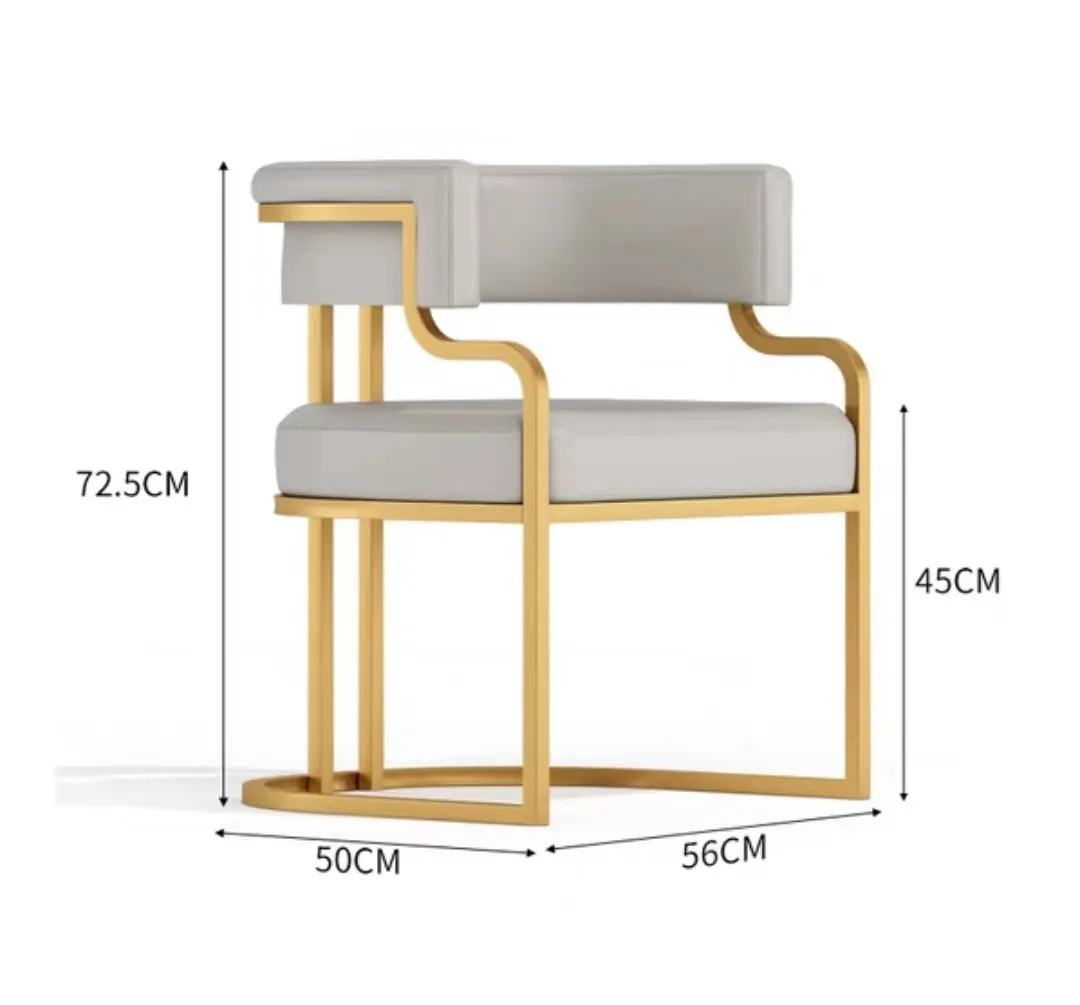 Современный домашний отель Ресторан новый дизайн из нержавеющей стали обеденный стул кожаный металлический стул обивка подлокотник стул