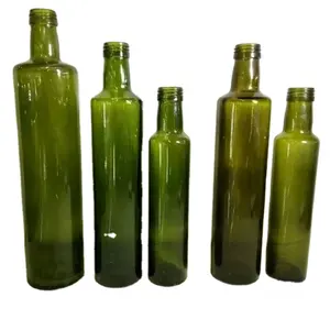 Mutfak için iç ve dış plastik veya alüminyum 250 ile 500ml vidalı kapak ml yuvarlak kare yeşil temizle dorica cam şişe