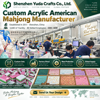 Mahjong rose pastel, tuiles en acrylique à 2 couches, jeu de loisirs de jardin, accessoires de jeu de table pour rassemblement de dames