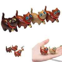 Figurines mignonnes décor de chambre en bois arc-en-ciel chat ornement chaton livre Table ornement en bois