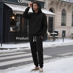 <span class=keywords><strong>Tuta</strong></span> <span class=keywords><strong>Sportiva</strong></span> da <span class=keywords><strong>Uomo</strong></span> Personalizzata con Cappuccio, Set 2 Pezzi, Colori a Blocchi, Vestibilità Ampia, Taglie Forti, Top a Maniche Lunghe e Pantaloni, 100% Poliestere - Product Image 3