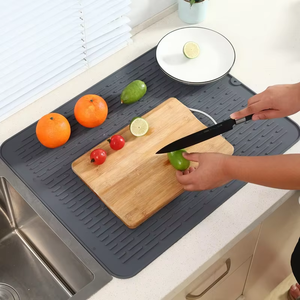 New Folding Kitchen <b>Silicone</b> Dish Drying <b>Mat</b> Heat Resistant Eco-Friendly Rectangle Shape Durable - Product Image 1
