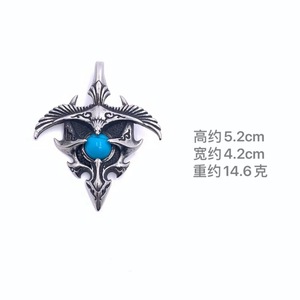 Pendentif Aigle en Acier Inoxydable avec Pierre Turquoise, Collier Homme Style Punk, Breloque Thème, Cadeau 2160121 - Product Image 2