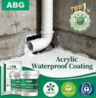 Revêtement imperméable en émulsion acrylique bio-résistante avec additif anti-algues, peinture anti-salissure pour murs humides et ombragés