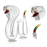 Décanteur en verre à haute teneur en borosilicate de 1000ml fait à la main pour Brandy Whisky Cobra Serpent Bottle 12 Zodiac Gin