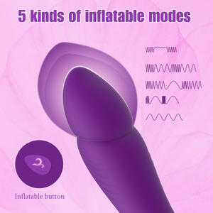 Dildo en silicone avec vibration, design gonflable pour femmes, masseur du point G, 9 modes de vibration, stimulation clitoridienne, jouets sexuels - Product Image 3