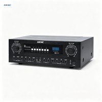 Amplificateur de mixage karaoké HKNC HG-GA2100-2 100W 2x8 ohms en métal, alimentation CA, 3 entrées micro, 4 sources audio, sans fil, intérieur